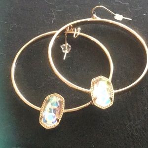 Kendra Scott Elora Hoops Rose Gold Dichroic Glass